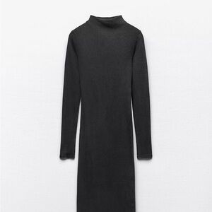 Zara Charcoal Long Sleeve Dress